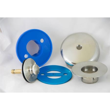 Bluevue BIG Size Overflow Gasket Kit with Lift Turn Drain, Brushed Nickel BIG-3OFS-LT-BN